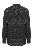 Slim Fit Floral Printed Cotton Black Casual Shirt - MIB