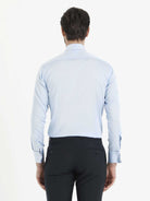 Slim Fit French Cuff Cotton Blend Light Blue Tuxedo Shirt