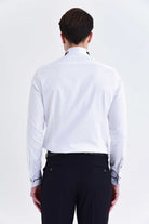 Slim Fit French Cuff Wing Tip Cotton White Tuxedo Shirt