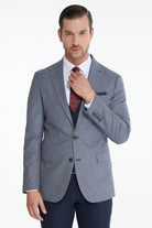 Slim Fit Gray - Navy Wool Blend Casual Suit with Vest - MIB