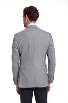 Slim Fit Gray Peak Lapel Casual Blazer - SAYKI