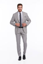 Slim Fit Gray Peak Lapel Classic Suit - MIB