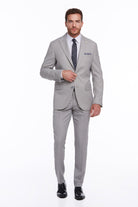 Slim Fit Gray Peak Lapel Classic Suit - MIB