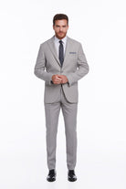 Slim Fit Gray Peak Lapel Classic Suit - MIB