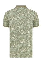 Slim Fit Green Printed Cotton Polo T-Shirt - MIB