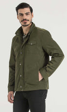 Slim Fit Hooded Siena Stone Sport Jacket Khaki - MIB