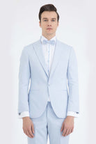 Slim Fit Ice Blue Peak Lapel Classic Tuxedo - MIB