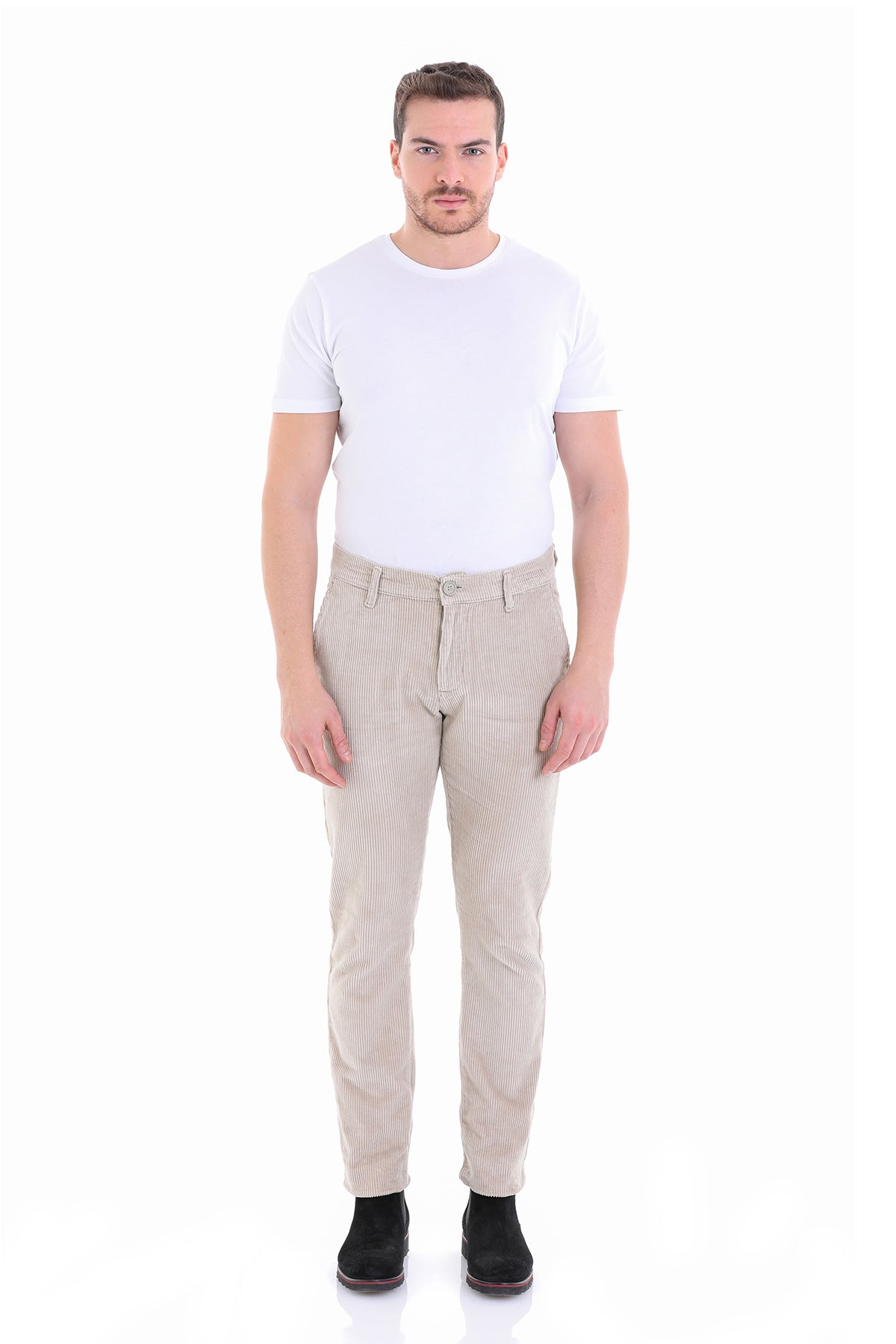 Slim Fit Khaki Beige Low Waist Cotton Dress Pants - MIB