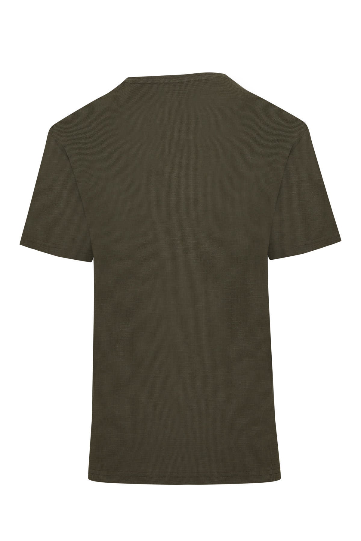 Slim Fit Khaki Cotton Crew Neck T-Shirt - MIB