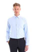 Slim Fit Light Blue Cotton Blend Dress Shirt - MIB