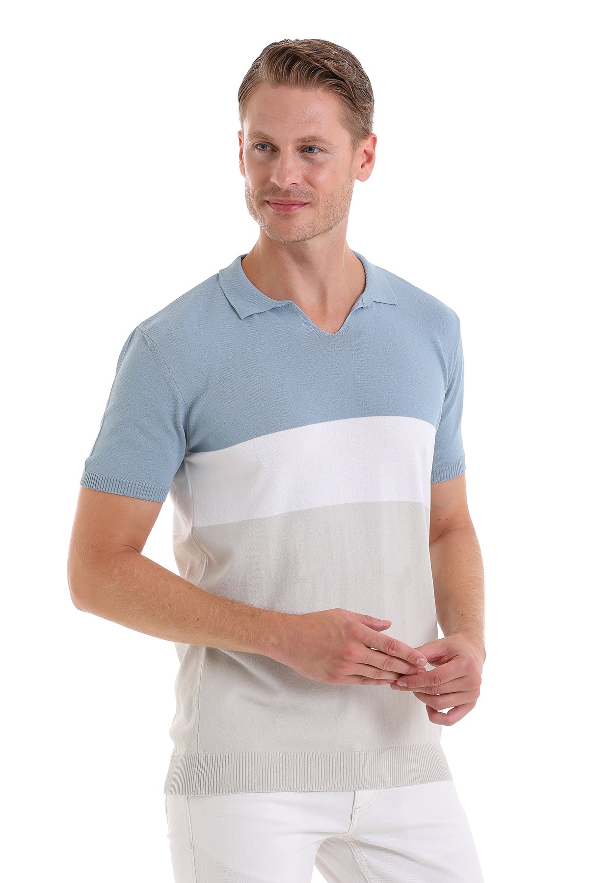 Slim Fit Light Blue Polo T-Shirt - MIB