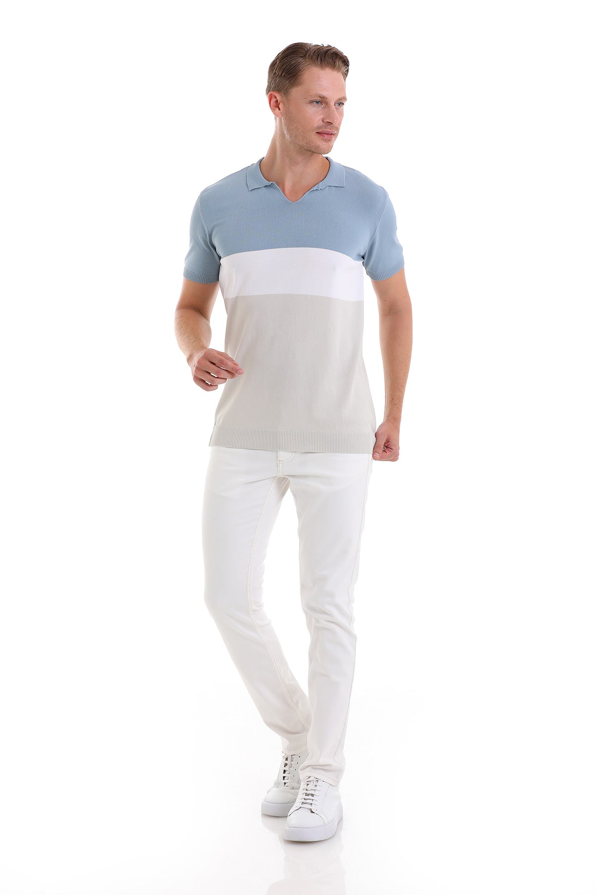 Slim Fit Light Blue Polo T-Shirt - MIB