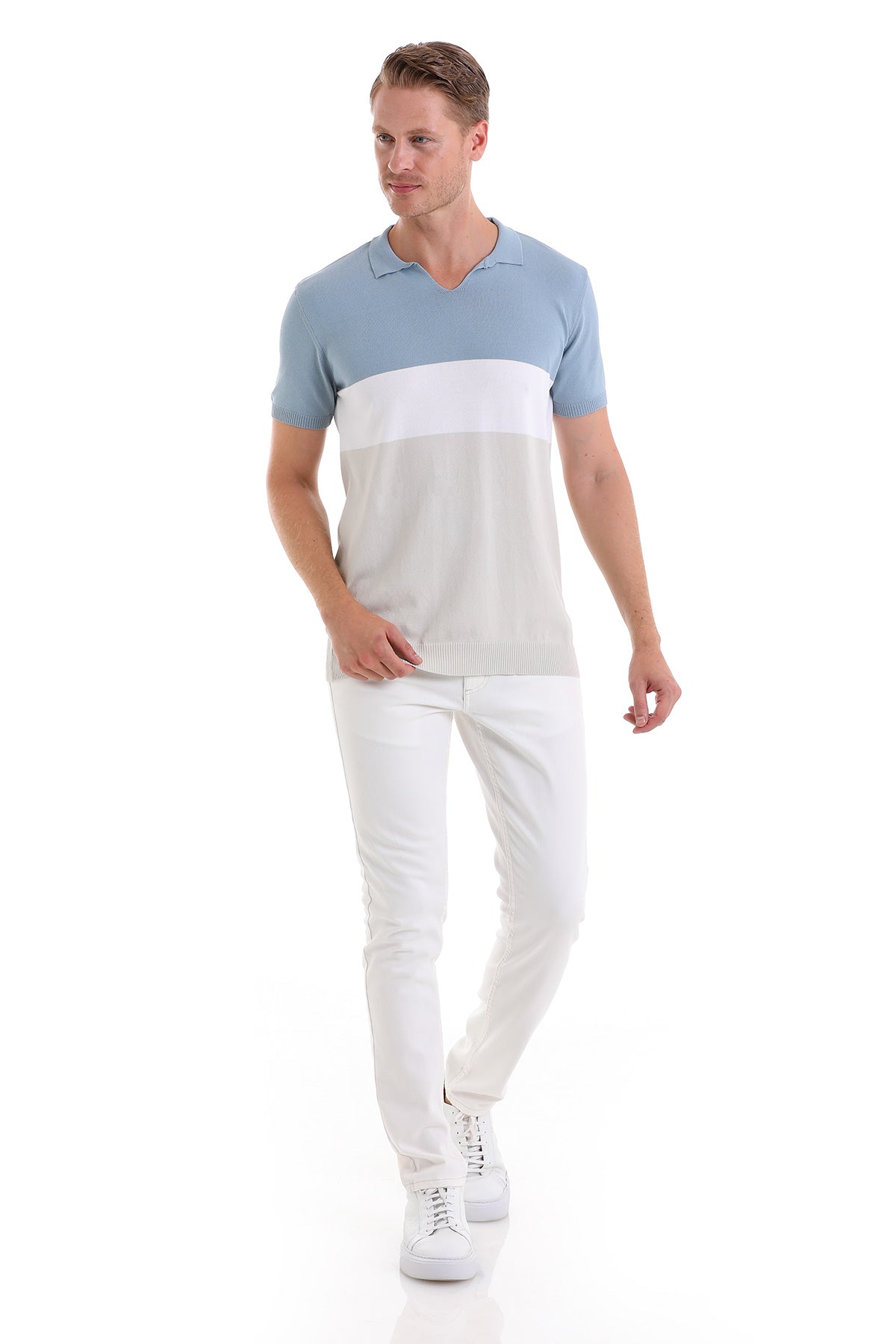 Slim Fit Light Blue Polo T-Shirt - MIB