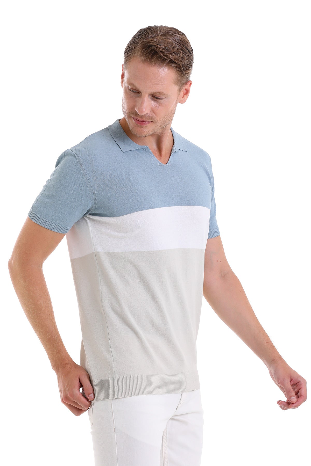 Slim Fit Light Blue Polo T-Shirt - MIB