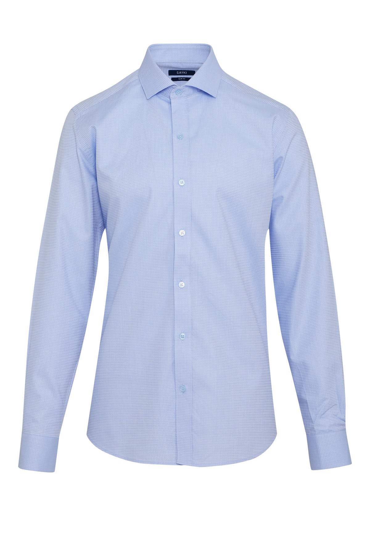 Slim Fit Long Sleeve 100% Cotton Blue Dress Shirt - MIB