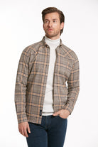 Slim Fit Long Sleeve Checked Cotton Blend Casual Shirt