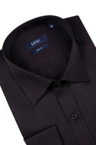 Slim Fit Long Sleeve Cotton Black Dress Shirt - MIB