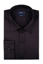 Slim Fit Long Sleeve Cotton Black Dress Shirt - MIB