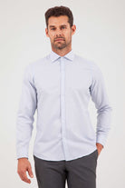 Slim Fit Long Sleeve Cotton Blend Navy Dress Shirt - MIB