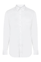 Slim Fit Long Sleeve Cotton Blend White Casual Shirt - MIB