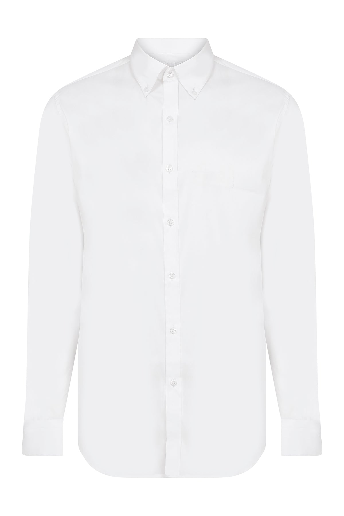 Slim Fit Long Sleeve Cotton Blend White Casual Shirt - MIB