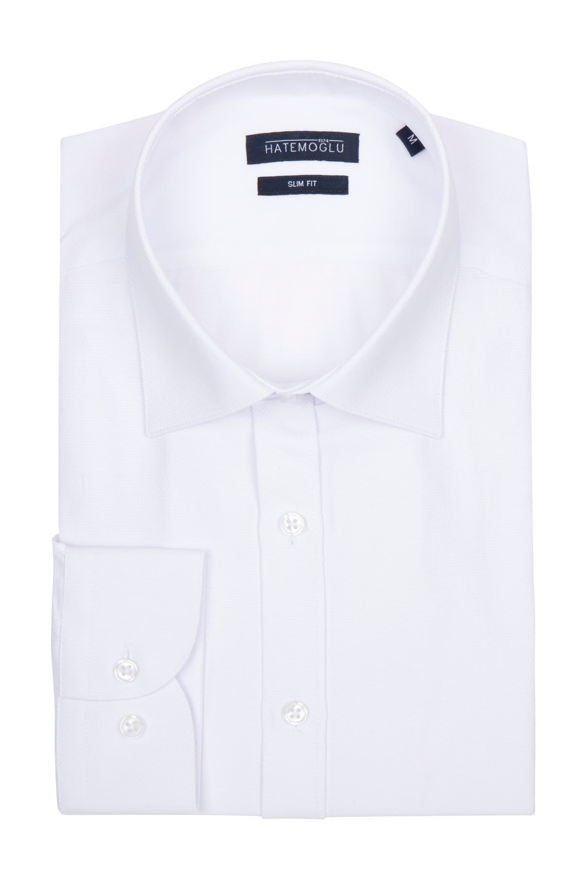 Slim Fit Long Sleeve Cotton Blend White Dress Shirt - MIB