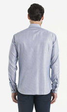 Slim Fit Long Sleeve Cotton Blue Casual Shirt - MIB