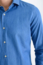 Slim Fit Long Sleeve Cotton Indigo Casual Shirt - MIB