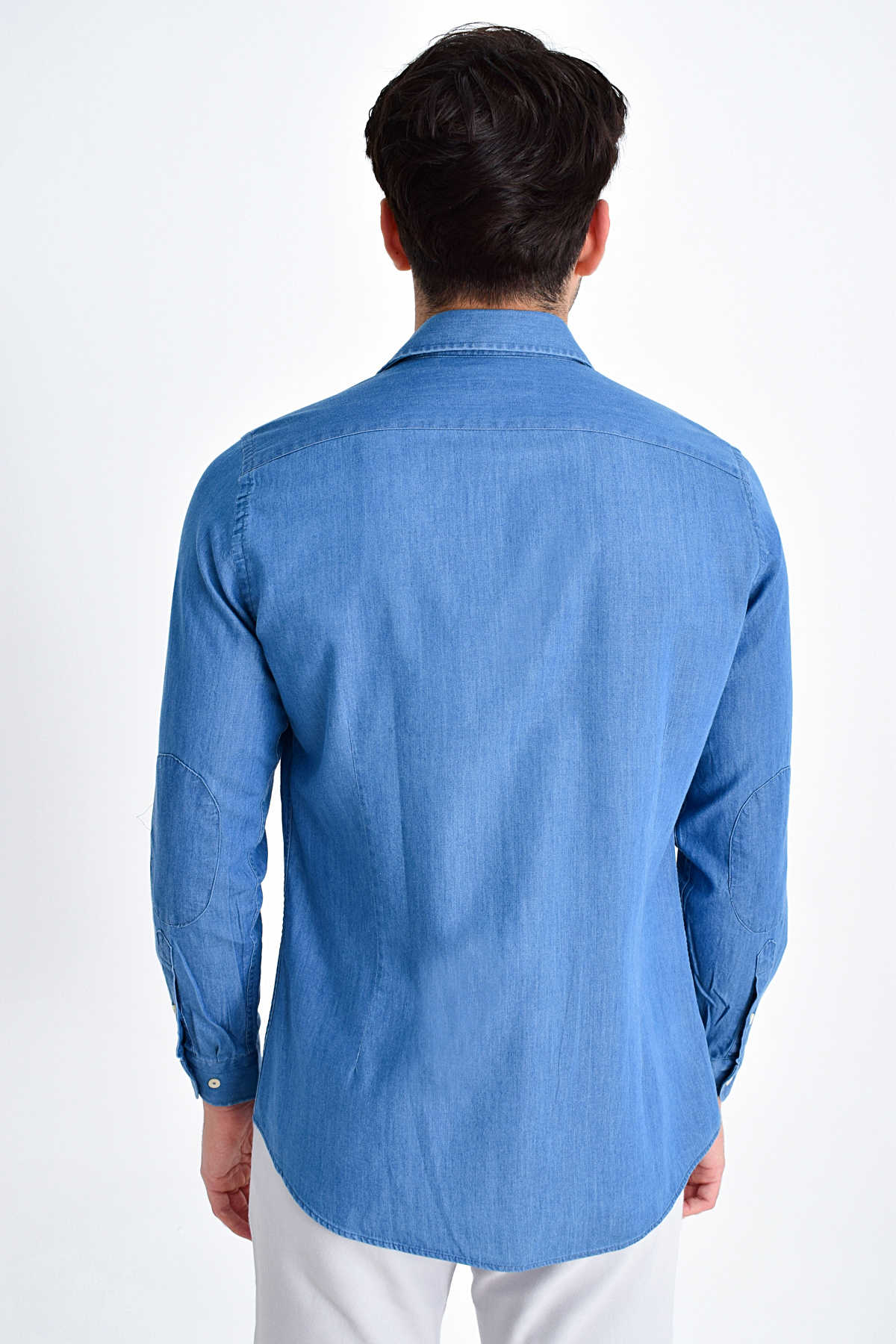 Slim Fit Long Sleeve Cotton Indigo Casual Shirt - MIB