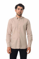 Slim Fit Long Sleeve Cotton Light Brown Casual Shirt - MIB