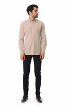 Slim Fit Long Sleeve Cotton Light Brown Casual Shirt - MIB