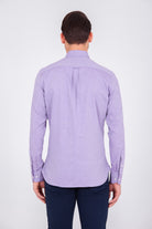 Slim Fit Long Sleeve Cotton Purple Casual Shirt - MIB