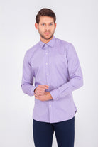 Slim Fit Long Sleeve Cotton Purple Casual Shirt - MIB