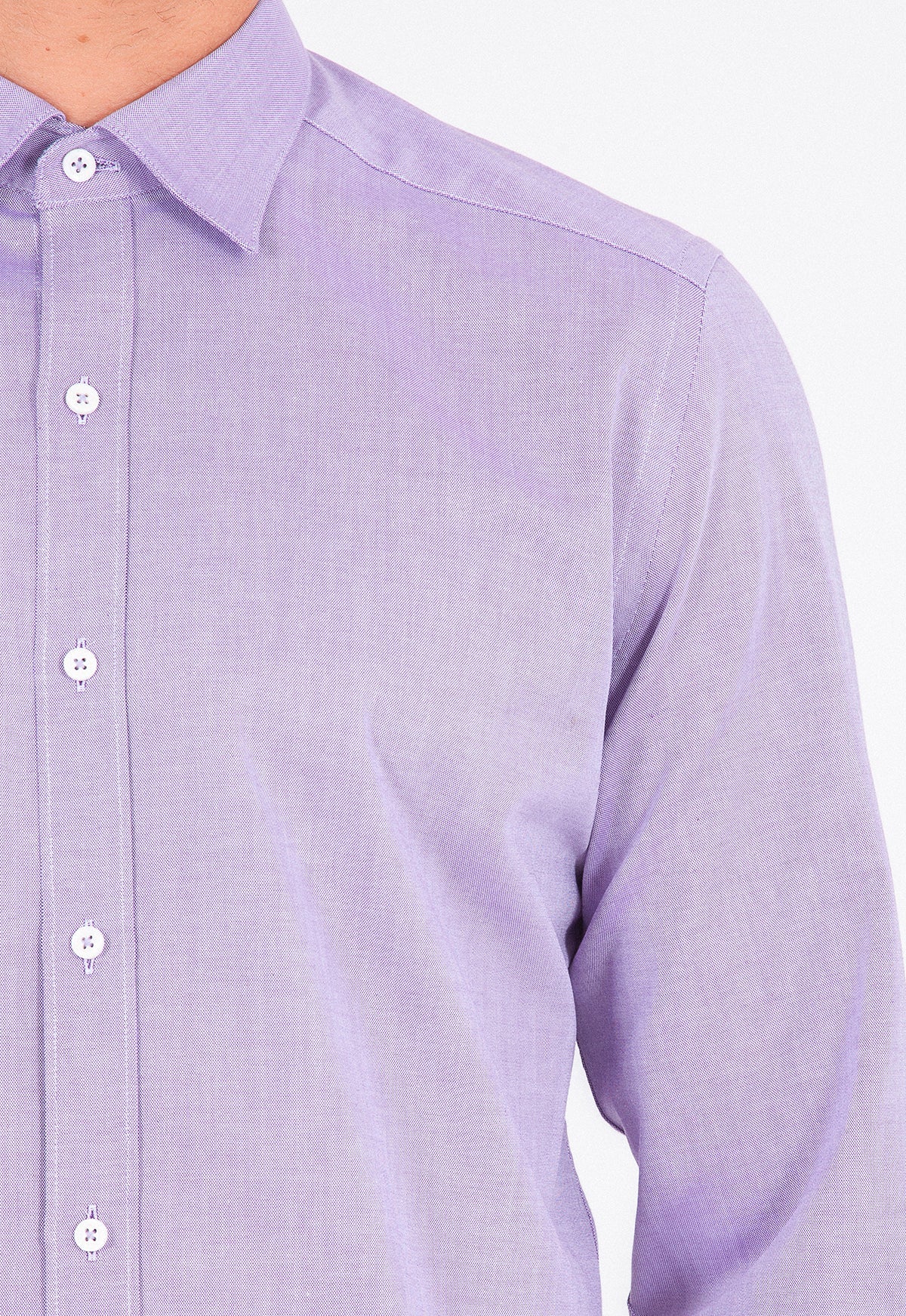 Slim Fit Long Sleeve Cotton Purple Casual Shirt - MIB