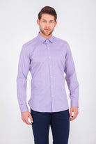 Slim Fit Long Sleeve Cotton Purple Casual Shirt - MIB