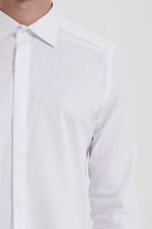 Slim Fit Long Sleeve Cotton White Casual Shirt - MIB