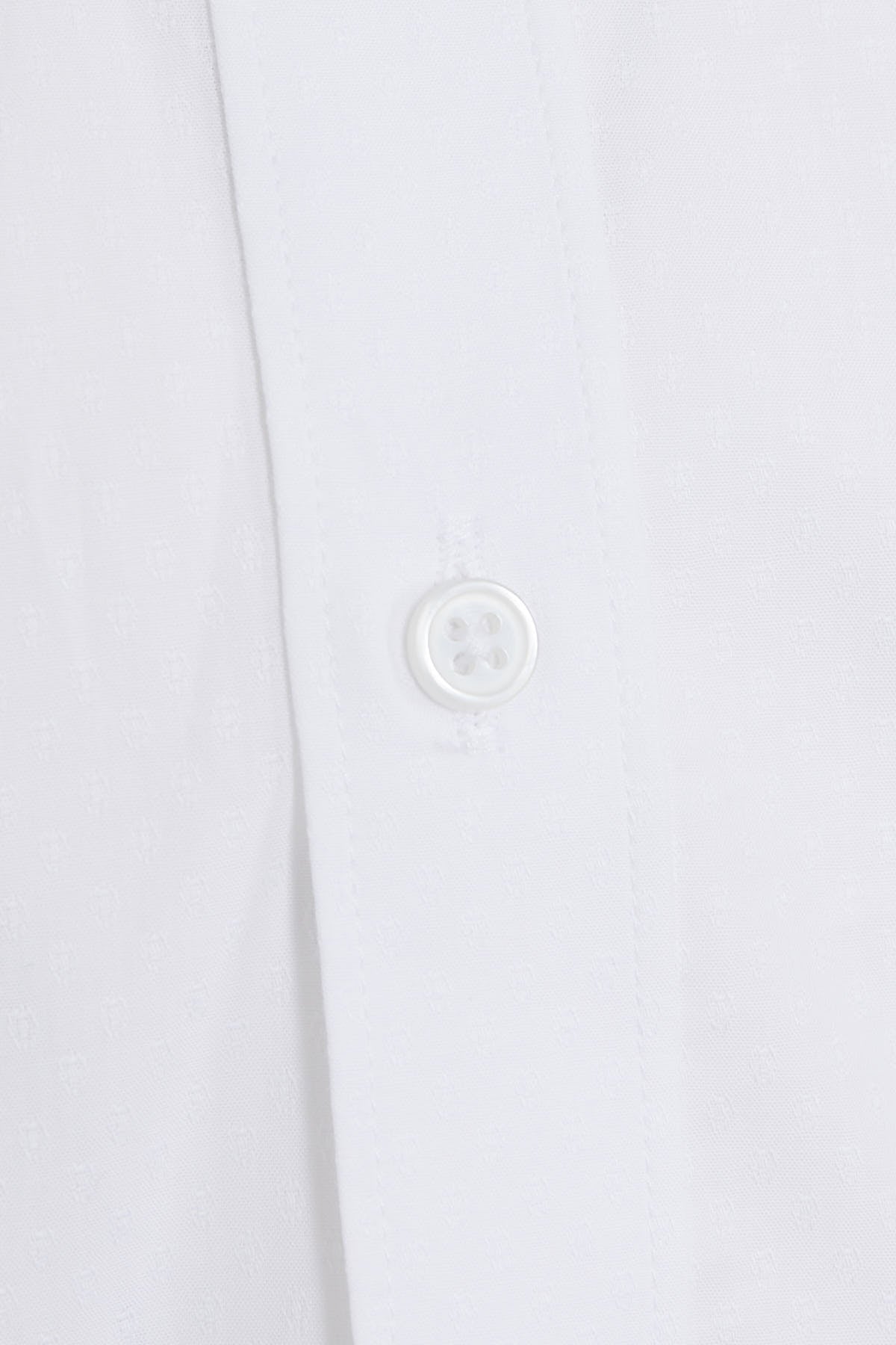 Slim Fit Long Sleeve Cotton White Dress Shirt - MIB