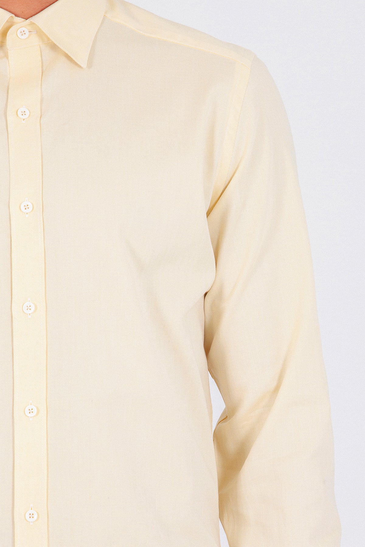 Slim Fit Long Sleeve Cotton Yellow Casual Shirt - MIB