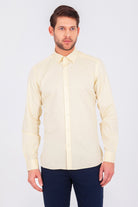 Slim Fit Long Sleeve Cotton Yellow Casual Shirt - MIB