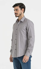 Slim Fit Long Sleeve Patterned Cotton Dress Shirt Light