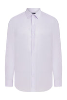 Slim Fit Long Sleeve Patterned Cotton Dress Shirt Lilac D.