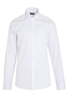 Slim Fit Long Sleeve Patterned Cotton Dress Shirt White D.