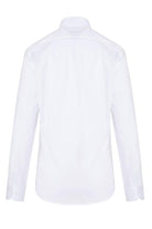 Slim Fit Long Sleeve Patterned Cotton Dress Shirt White D.