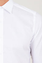 Slim Fit Long Sleeve Patterned Cotton Dress Shirt White D.