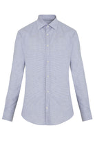 Slim Fit Long Sleeve Patterned Linen & Cotton Blend Casual