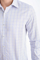 Slim Fit Long Sleeve Plaid Cotton Navy Casual Shirt - MIB