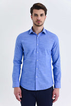 Slim Fit Long Sleeve Plain Linen & Cotton Blend Casual