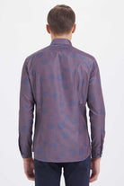 Slim Fit Long Sleeve Printed Cotton Blend Casual Shirt