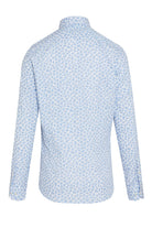 Slim Fit Long Sleeve Printed Cotton Blue Floral Casual