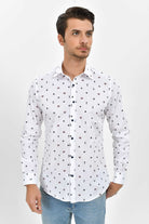 Slim Fit Long Sleeve Printed Cotton Casual Shirt - MIB